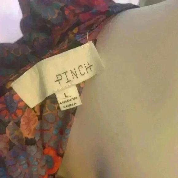 PINCH Floral Print Ruffle Cap Sleeve Midi Dress L - Picture 8 of 11